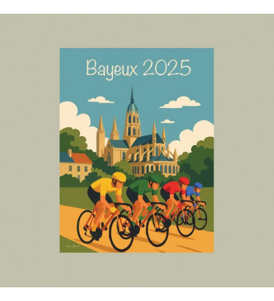 AFFICHE VILLES NORMANDES : Tour en BAYEUX