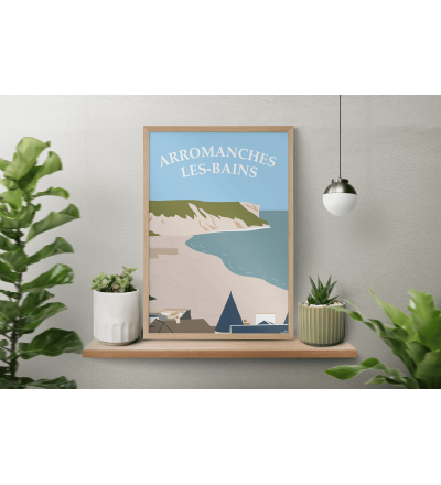 Affiche de la plage d'Arromanches-les-Bains – Illustration D-Day Normandie | Esprit Cottage