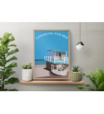 Affiche Langrune-sur-Mer – Illustration plage normande | Esprit Cottage