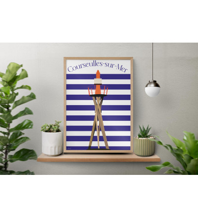 Affiche Courseulles-sur-Mer – Design exclusif | Affiche Côte de Nacre / Esprit Cottage