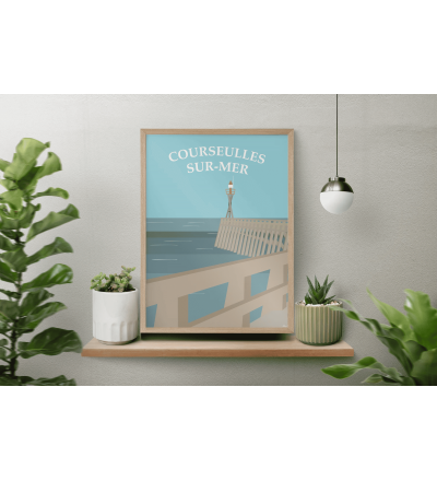 Affiche Courseulles-sur-Mer – Côte normande illustrée | Esprit Cottage