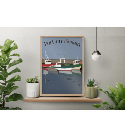 Affiches illustrées  PORT EN BESSIN