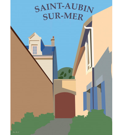 Affiche de Saint-Aubin-sur-Mer – Création originale | Affiches villes normandes