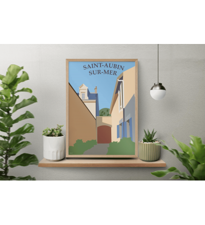 Affiche de Saint-Aubin-sur-Mer – Création originale | Affiches villes normandes