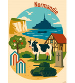 Affiche de la Normandie – Création originale | Affiches villes normandes
