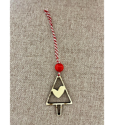 Boule de Noël sapin avec coeur