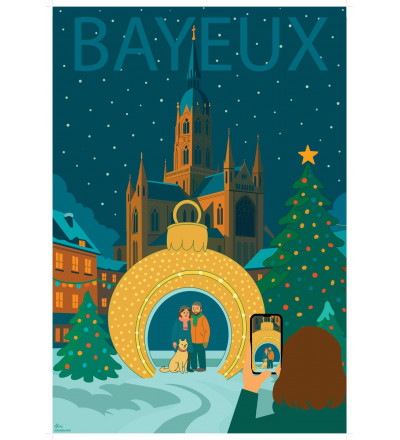 Affiches illustrées BAYEUX Noël