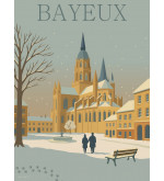 Affiches illustrées BAYEUX en hiver