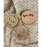 Décapsuleur rond en bois personnalisable