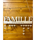 Suspension anniversaires de la famille - personnalisable + 20 coeurs