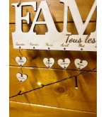 Suspension anniversaires de la famille - personnalisable + 20 coeurs
