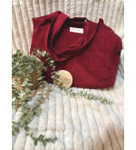 SAC CABAS Velour Bordeaux