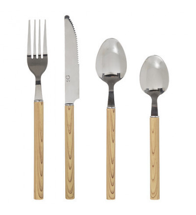 Couteau manches effet bois | Esprit Cottage