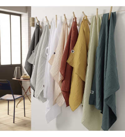 Essuie-mains gaze de coton - Lot de 2