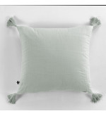 Coussin avec pompons en gaze de coton - 40x40cm