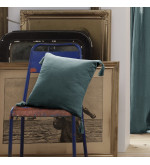 Coussin avec pompons en gaze de coton - 40x40cm