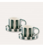 Tasses Espresso Stripes - Lot de 2 | Esprit Cottage