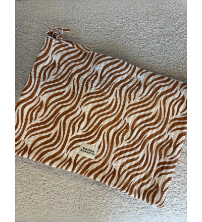Housse ordinateur Zèbre camel