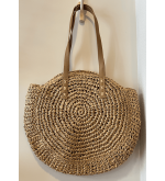 Sac à épaule rond en raphia