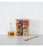 Lot de 3 bocaux en verre et bois | Esprit Cottage