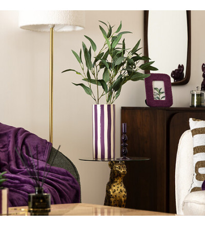Vase rayé violet