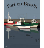 Affiches illustrées  PORT EN BESSIN