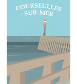 Affiche Courseulles-sur-Mer – Côte normande illustrée | Esprit Cottage
