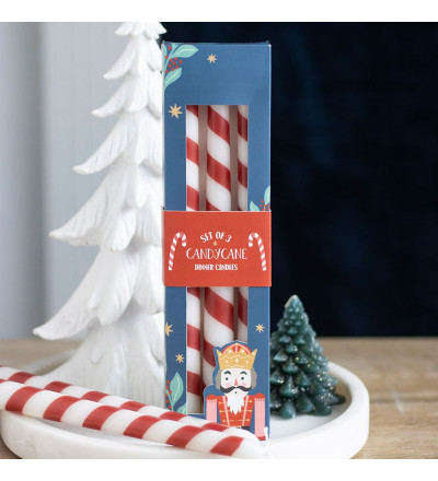 3 bougies de Noël à rayures