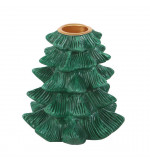 Porte bougie en sapin vert avec bougie