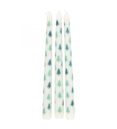 Ensemble de 3 bougies sapin de Noël