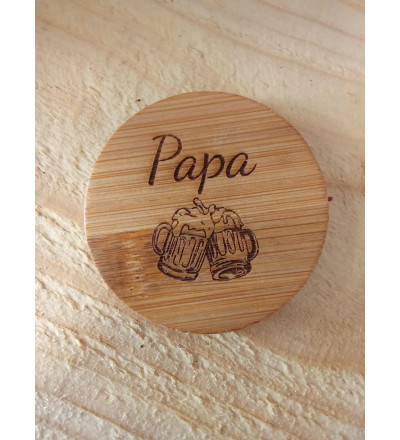 Décapsuleur rond en bois personnalisable