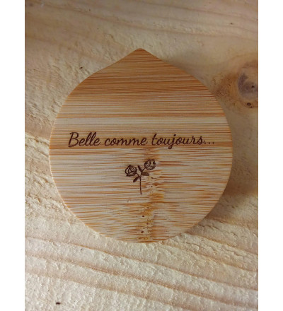 Miroir de poche en bois personnalisable