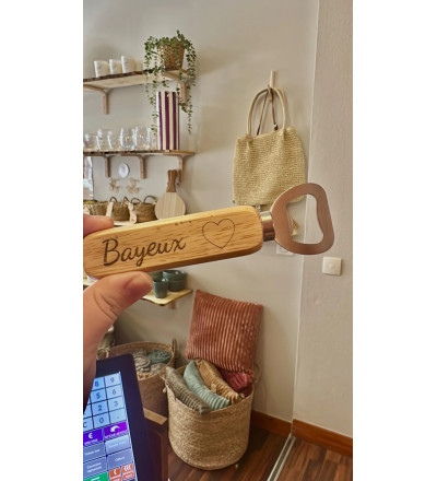 Décapsuleur long en bois personnalisable